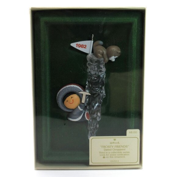 1982 Hallmark Frosty Friends Ornament #3 Husky Dog Ice Cliff Box QX452-3 - Picture 2 of 6